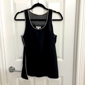 Like New: Calvin Klein Sleeveless Blouse with White Ribbing